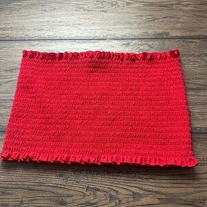 Zenana Outfitters Red Smocked Top